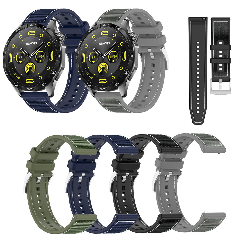 Silicone Watch Band 22Mm - Bracelet en nylon tissé et silicone