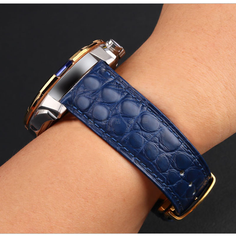 Bracelet Crocodile en cuir ble - Butterfly Clasp Deployant avis et prix