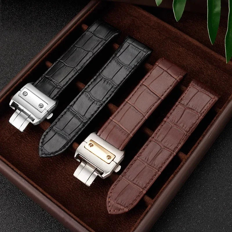 Bracelet de montre en cuir vér - Cartier Watch Santos avis et prix