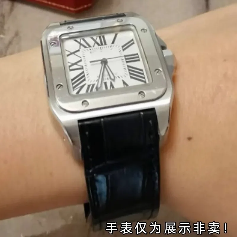 Bracelet de montre en cuir vér - Cartier Watch Santos avis et prix
