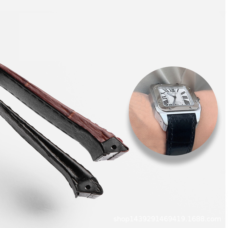 Bracelet de montre en cuir vér - Cartier Watch Santos avis et prix