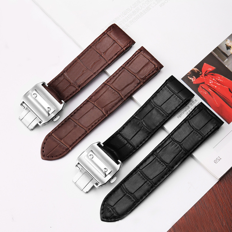 Bracelet de montre en cuir vér - Cartier Watch Santos avis et prix