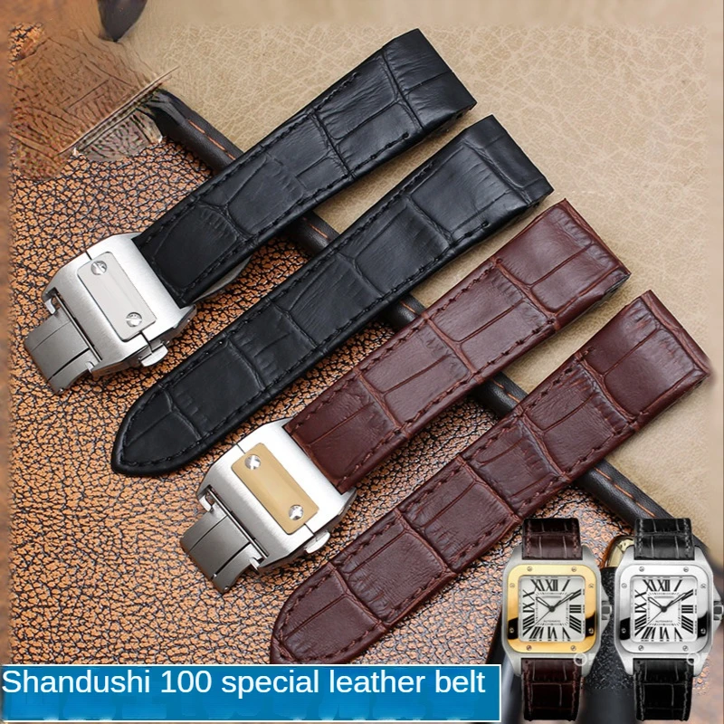 Bracelet de montre en cuir vér - Cartier Watch Santos avis et prix